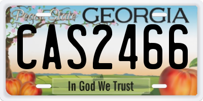 GA license plate CAS2466