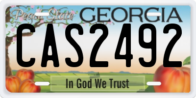 GA license plate CAS2492