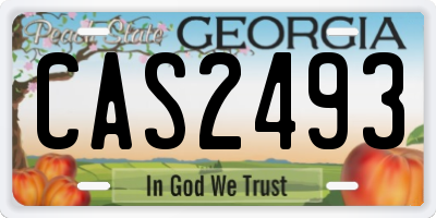 GA license plate CAS2493