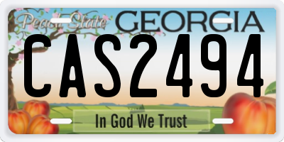 GA license plate CAS2494