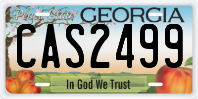GA license plate CAS2499