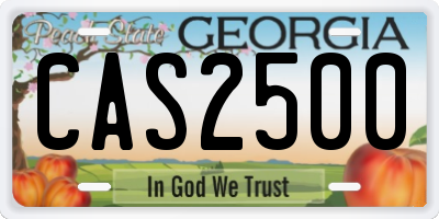 GA license plate CAS2500