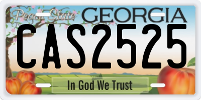 GA license plate CAS2525