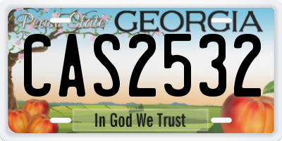 GA license plate CAS2532