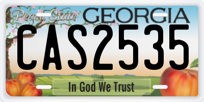 GA license plate CAS2535