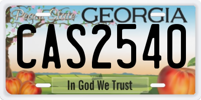 GA license plate CAS2540
