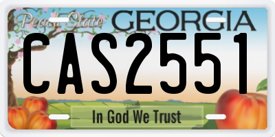 GA license plate CAS2551