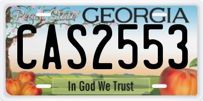 GA license plate CAS2553