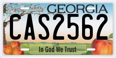 GA license plate CAS2562