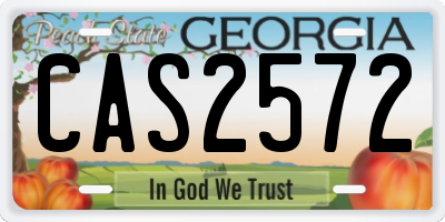 GA license plate CAS2572