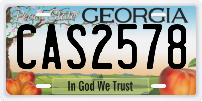 GA license plate CAS2578