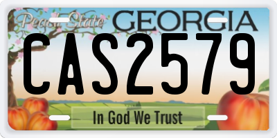 GA license plate CAS2579