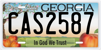 GA license plate CAS2587
