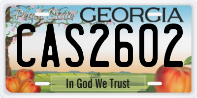GA license plate CAS2602