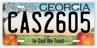 GA license plate CAS2605