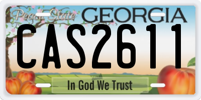 GA license plate CAS2611