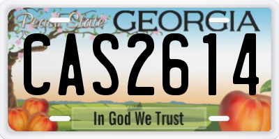 GA license plate CAS2614