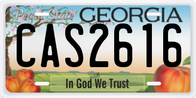 GA license plate CAS2616