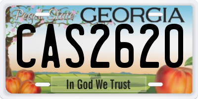 GA license plate CAS2620