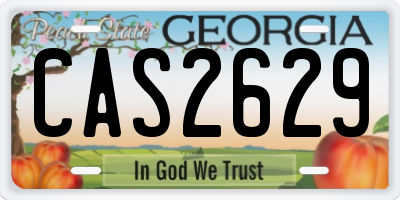 GA license plate CAS2629