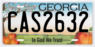 GA license plate CAS2632