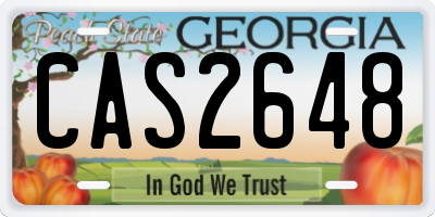 GA license plate CAS2648