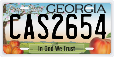 GA license plate CAS2654