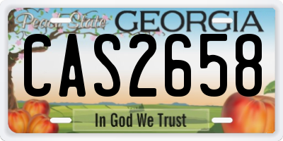 GA license plate CAS2658