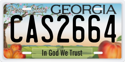 GA license plate CAS2664