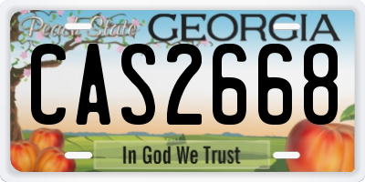 GA license plate CAS2668