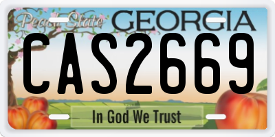 GA license plate CAS2669