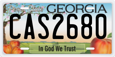 GA license plate CAS2680