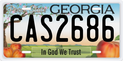 GA license plate CAS2686