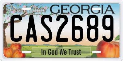 GA license plate CAS2689