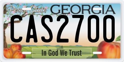 GA license plate CAS2700