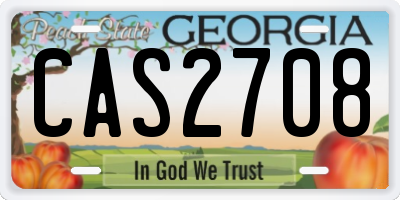 GA license plate CAS2708