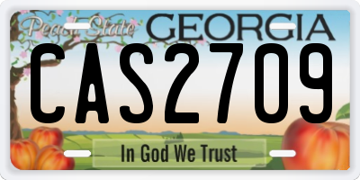 GA license plate CAS2709