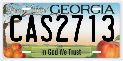 GA license plate CAS2713