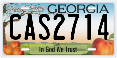 GA license plate CAS2714