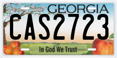 GA license plate CAS2723