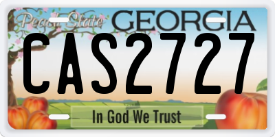 GA license plate CAS2727