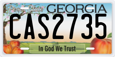 GA license plate CAS2735