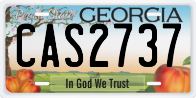 GA license plate CAS2737