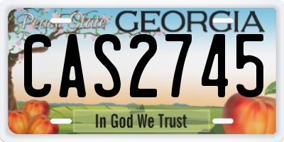 GA license plate CAS2745