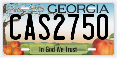 GA license plate CAS2750