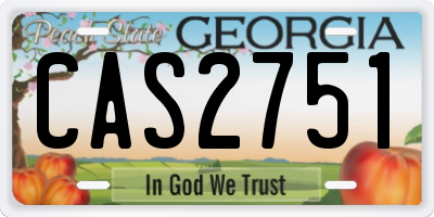 GA license plate CAS2751