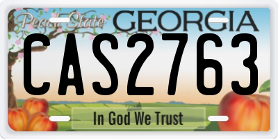 GA license plate CAS2763