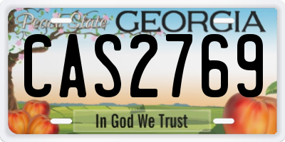 GA license plate CAS2769