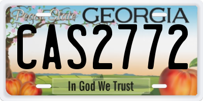 GA license plate CAS2772