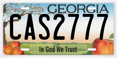 GA license plate CAS2777